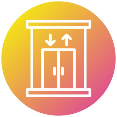 Asansör Vektör Simgesi Tasarım Çizimi