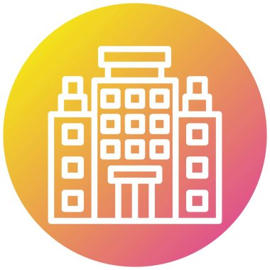 Otel Vektörü Simgesi Tasarım İllüstrasyonu