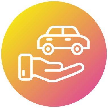 Araba Sigortası Vektör Simgesi Tasarım Çizimi