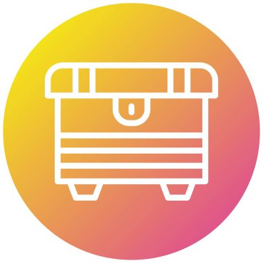 Hazine Kutusu Vektör Simgesi Tasarım İllüstrasyonu