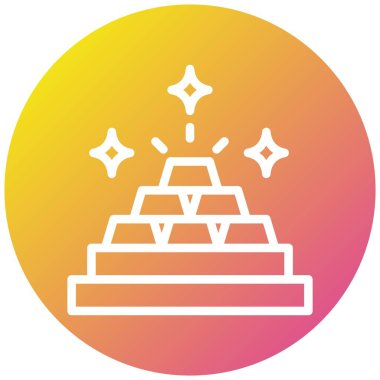 Altın külçeler Vektör Simgesi Tasarım İllüstrasyonu