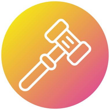 Gavel Vektör Simgesi Tasarım Çizimi