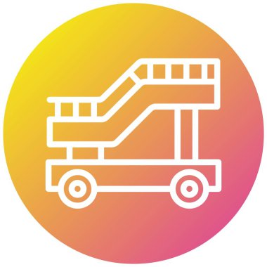 Uçak merdiveni Vektör Simgesi Tasarım Çizimi