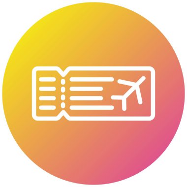 Uçak bileti Vektör Simgesi Tasarım İllüstrasyonu