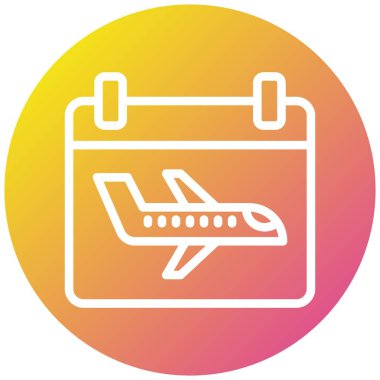 Uçuş takvimi Vektör Simgesi Tasarım İllüstrasyonu