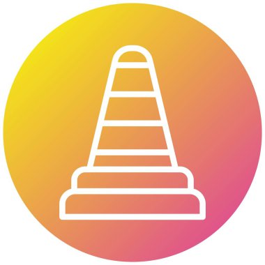 Trafik Konisi Vektör Simgesi Tasarım İllüstrasyonu