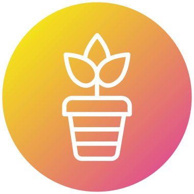 Bitki Ot Vektörü Simgesi Tasarımı Çizimi