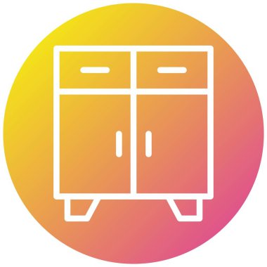 Dolap Vektörü Simgesi Tasarım İllüstrasyonu