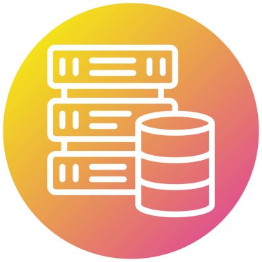 Veritabanı Vektör Simgesi Tasarım İllüstrasyonu