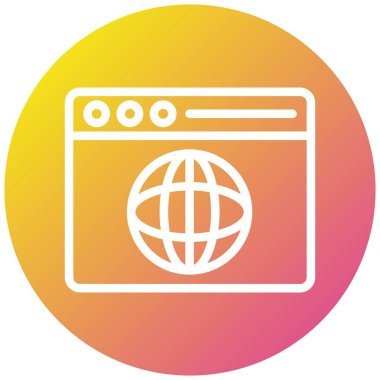 Web tarayıcı Vektör Simgesi Tasarım İllüstrasyonu