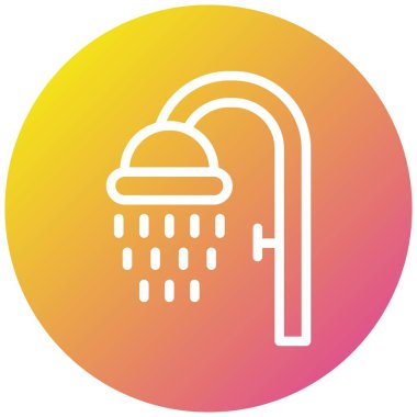 Duş Vektörü Simgesi Tasarım İllüstrasyonu