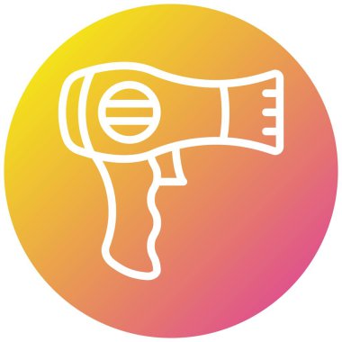 Saç kurutma makinesi Vektör Simgesi Tasarım İllüstrasyonu