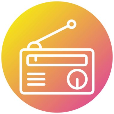 Radyo Vektörü Simgesi Tasarım İllüstrasyonu