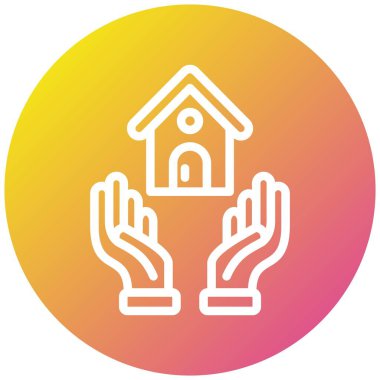 Ev sigortası Vektör Simgesi Tasarım İllüstrasyonu