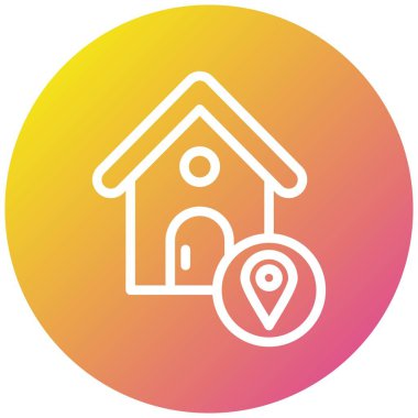 Ev Konumu Vektör Simgesi Tasarım İllüstrasyonu