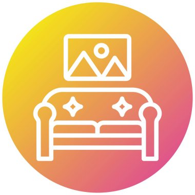 Oturma odası Vektör Simgesi Tasarım Çizimi