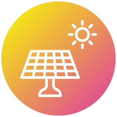 Güneş Paneli Vektör Simgesi Tasarım İllüstrasyonu