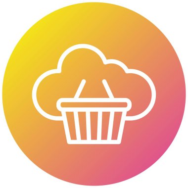 Sepet Vektörü Simgesi Tasarım İllüstrasyonu