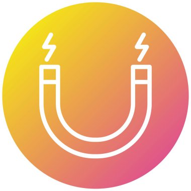 Magnet Vektör Simgesi Tasarım Çizimi