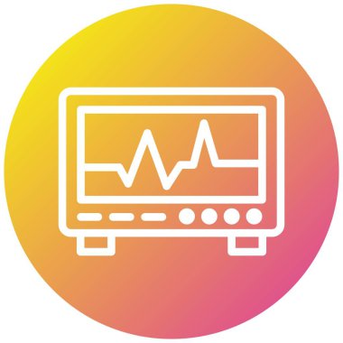 Ecg monitörü Vektör Simgesi Tasarım İllüstrasyonu