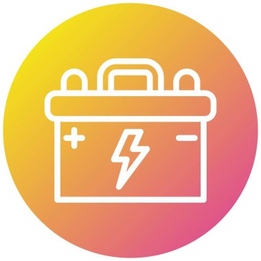 Pil Vektörü Simgesi Tasarım Çizimi