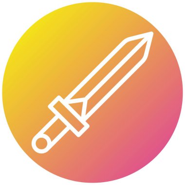 Kılıç Vektörü Simgesi Tasarım İllüstrasyonu