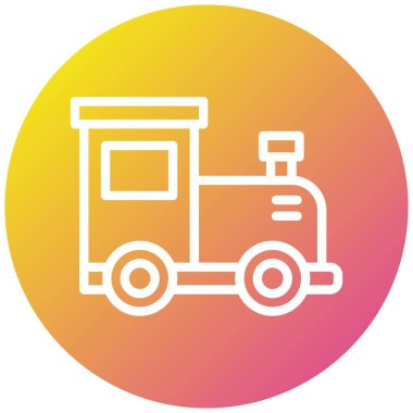 Tren Motoru Vektör Simgesi Tasarım İllüstrasyonu