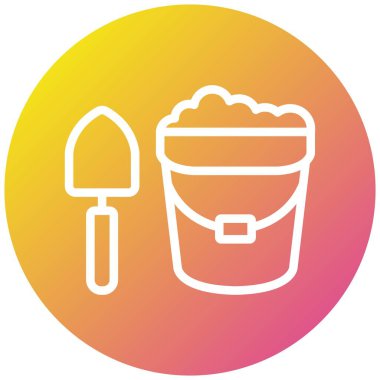 Kum kovası Vektör Simgesi Tasarım İllüstrasyonu