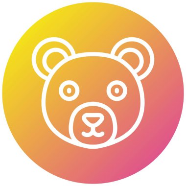 Ayı Vektörü Simgesi Tasarım İllüstrasyonu