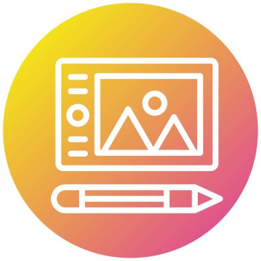 Grafik Tableti Vektör Simgesi Tasarım İllüstrasyonu