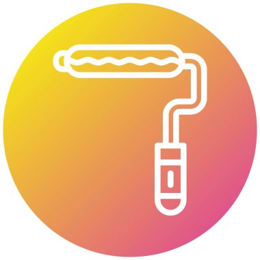 Boya Roller Vector Simgesi Tasarım İllüstrasyonu