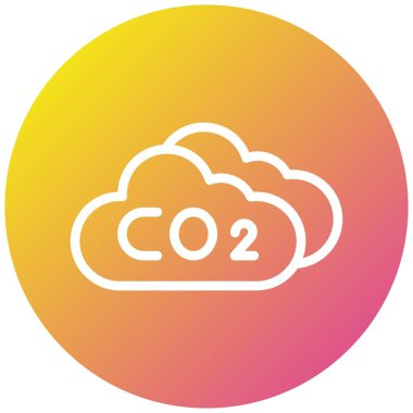 CO2 Bulut Vektörü Simge Tasarımı Çizimi