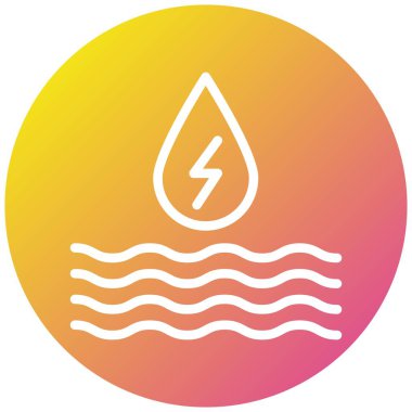 Su Enerjisi Vektör Simgesi Tasarım Çizimi