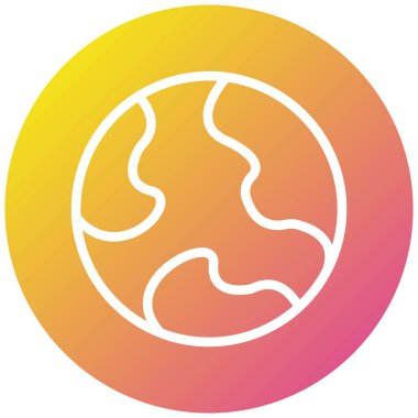 Dünya Vektörü Simgesi Tasarım İllüstrasyonu