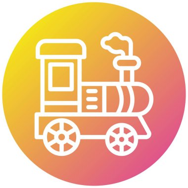 Lokomotif Vektör Simgesi Tasarım İllüstrasyonu