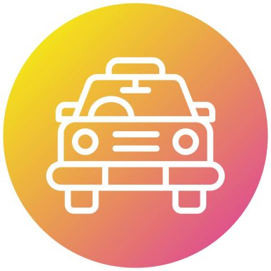 Taksi Vektörü Simgesi Tasarım Çizimi