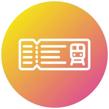 Tren bileti Vektör Simgesi Tasarım İllüstrasyonu