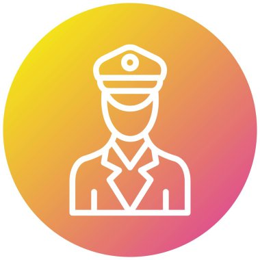 Subay Vektör Simgesi Tasarım Çizimi