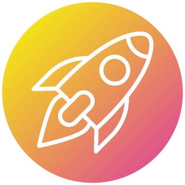 Roket Vektör Simgesi Tasarım Çizimi