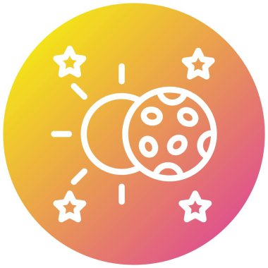 Ay Vektörü Simgesi Tasarım İllüstrasyonu