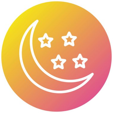 Yarım Ay Vektör Simgesi Tasarım Çizimi