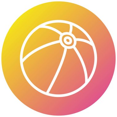 Plaj Topu Vektör Simgesi Tasarım Çizimi