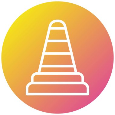 Trafik Konisi Vektör Simgesi Tasarım İllüstrasyonu