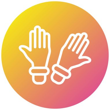 Eldiven Vektörü Simgesi Tasarım Çizimi