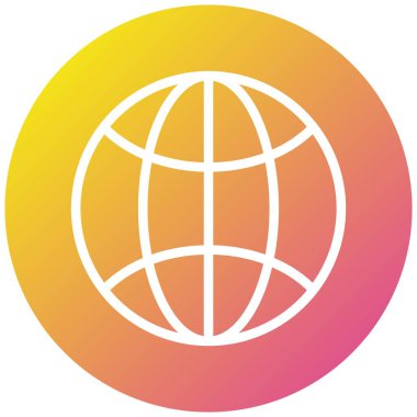 Dünya Çapında Vektör Simgesi Tasarım İllüstrasyonu