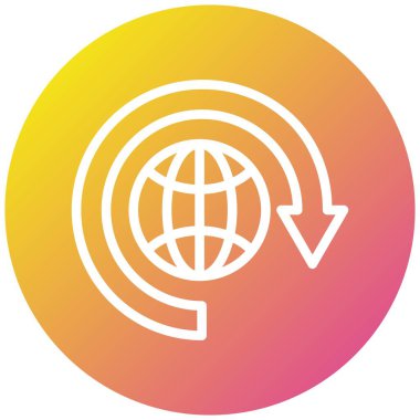 Dünya çapında Vektör Simgesi Tasarım İllüstrasyonu