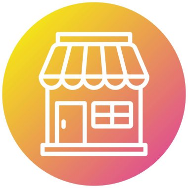 Dükkan Vektörü Simgesi Tasarım İllüstrasyonu