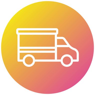 Teslimat Kamyonu Vektör Simgesi Tasarımı İllüstrasyonu