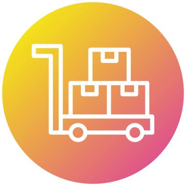 Trolley Vektör Simgesi Tasarım İllüstrasyonu