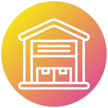 Depo Vektörü Simgesi Tasarım İllüstrasyonu